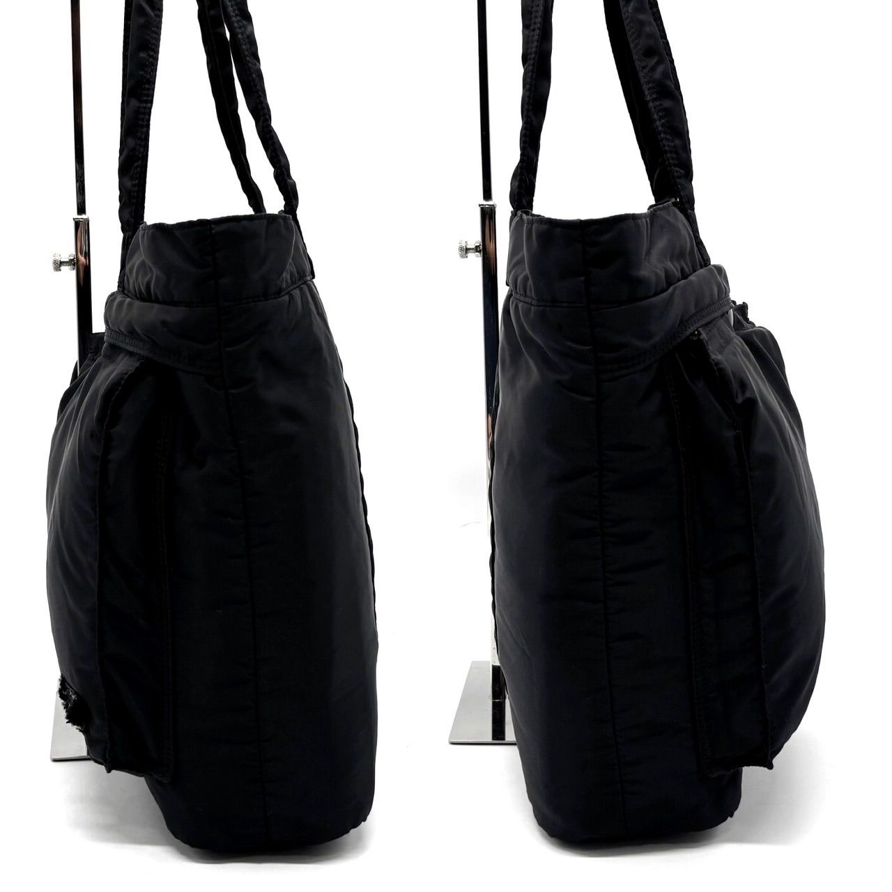 【極美品】PORTER ポーター タンカー ハンドバッグ ナイロン ブラック 黒 ポーターのバッグ「タンカー」“ブラック”ナイロン×シルバー