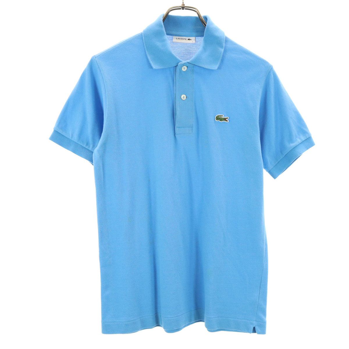 LACOSTE ラコステ 日本製 半袖 ポロシャツ 2 ブルー系 鹿の子 メンズ 