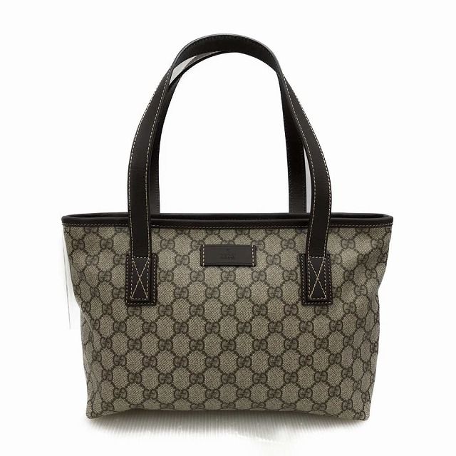 □□GUCCI グッチ GGスプリーム トートバッグ 211138 ブラウン fkip