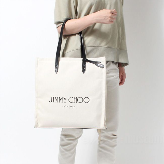 新品未使用】 JIMMY CHOO ジミーチュウ LOGO TOTE キャンバス トート