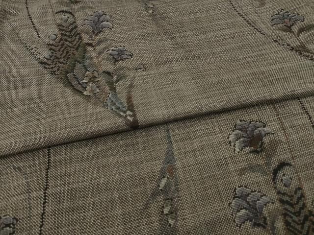 平和屋着物○本場大島紬 泥染 カタス9マルキ 横段更紗花文