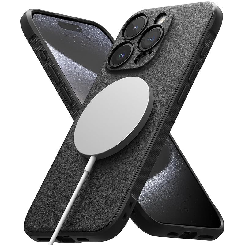 【Ringke】iPhone 15 Pro Max ケース ONYX TPU 滑り止め 落下防止 耐衝撃 軽量ケース 柔軟ケース マグネット搭載 スマホケース スマホカバー アイフォン15 プロマックス (ストラップホールあり) - Magneti