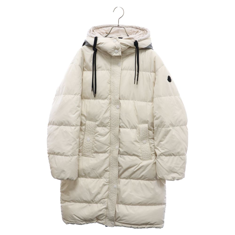 MONCLER (モンクレール) 21AW ERYSIMUM GIUBBOTTO G20931C00035 リバーシブルバックロゴフーディダウンコートジャケット アイボリー レディース ※ベルト欠損