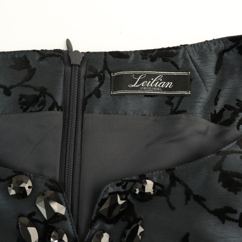 レリアン Leilian 花柄ノースリーブワンピース 11 ネイビー