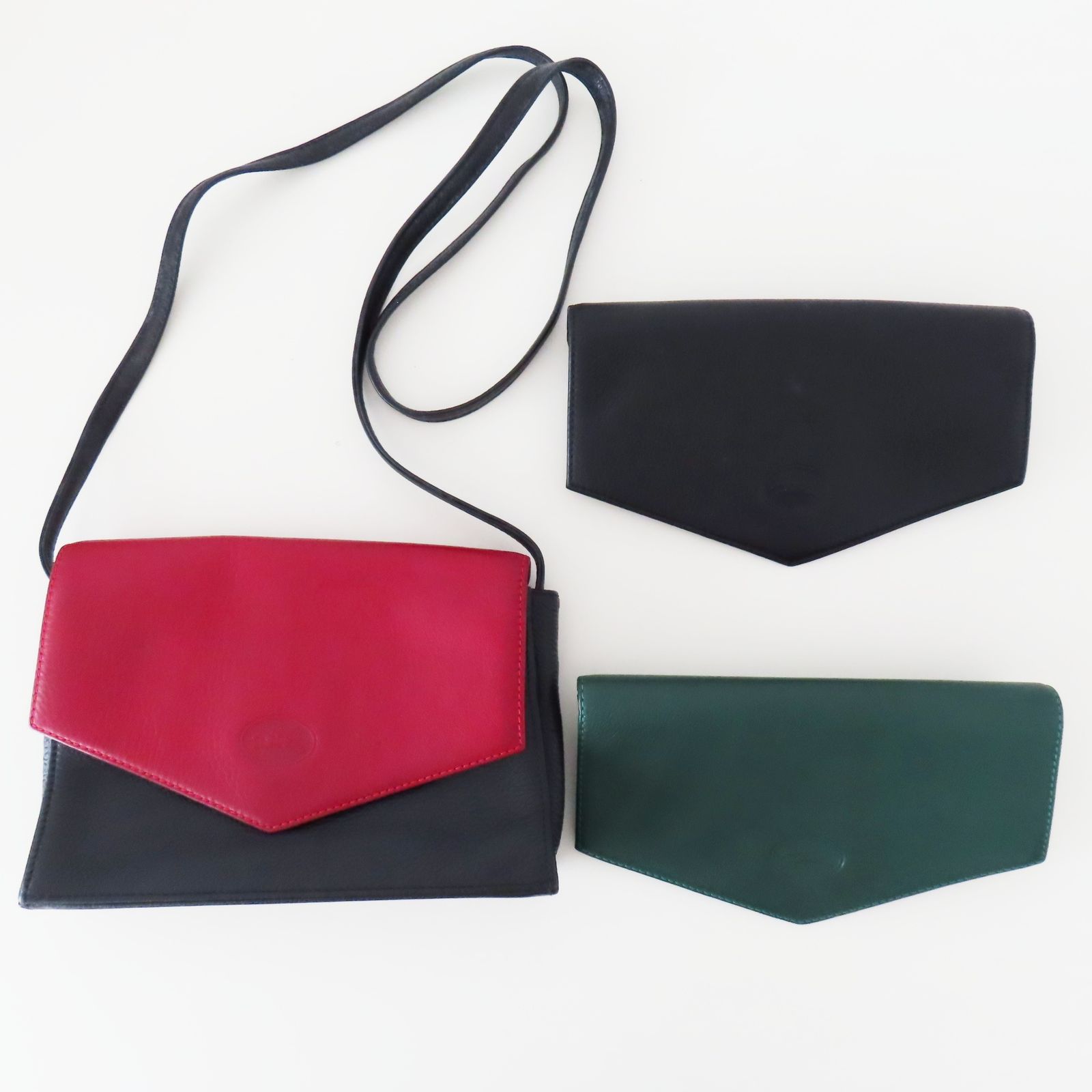 M08 LONGCHAMP ロンシャン フラップ レザーショルダーバッグ 替え  