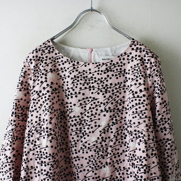 marimekko マリメッコ NURMIKKO ワンピース 34/ピンク コットン  