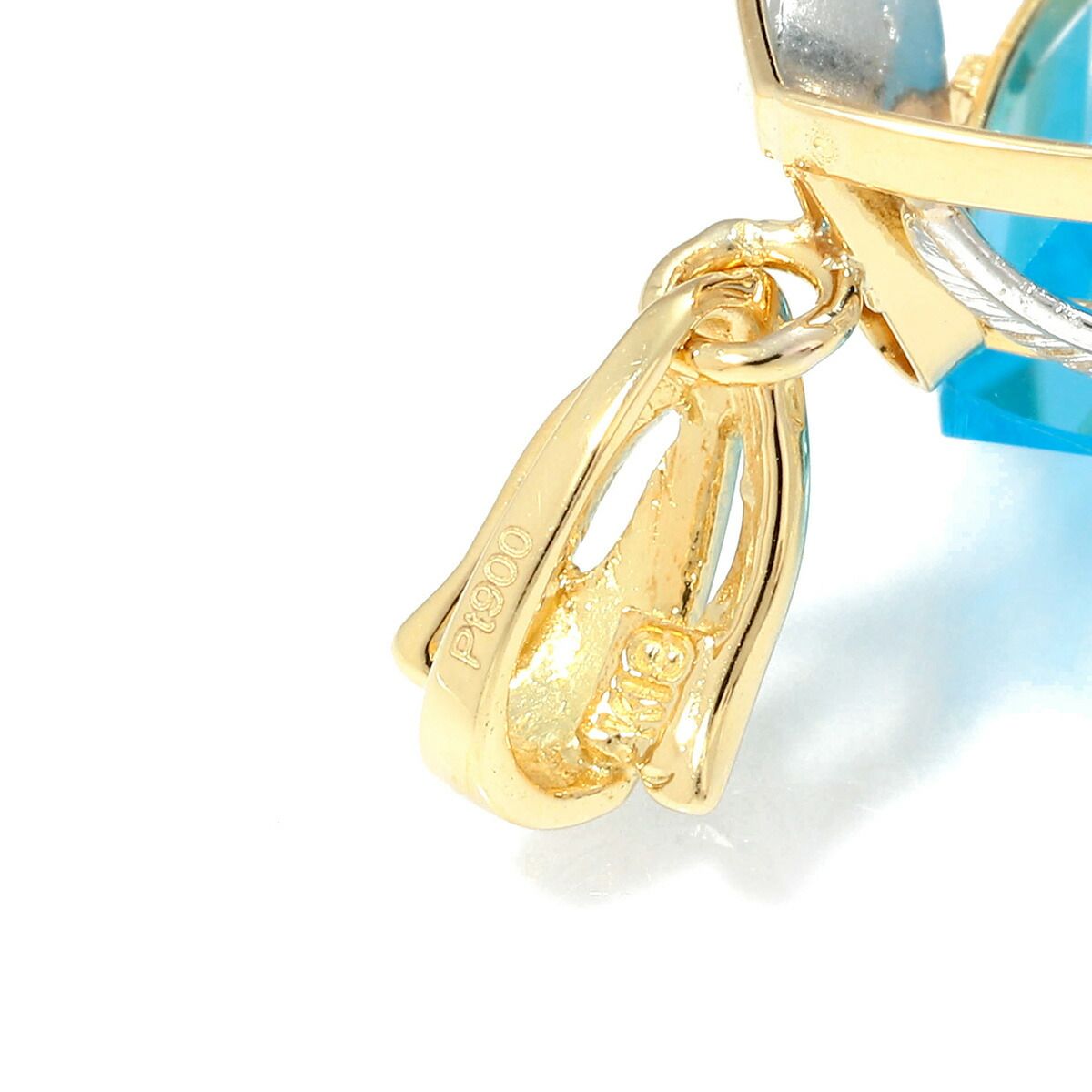 雫型ペンダントトップ ブルートパーズ Pt900 中古 プレラブド 返品OK  