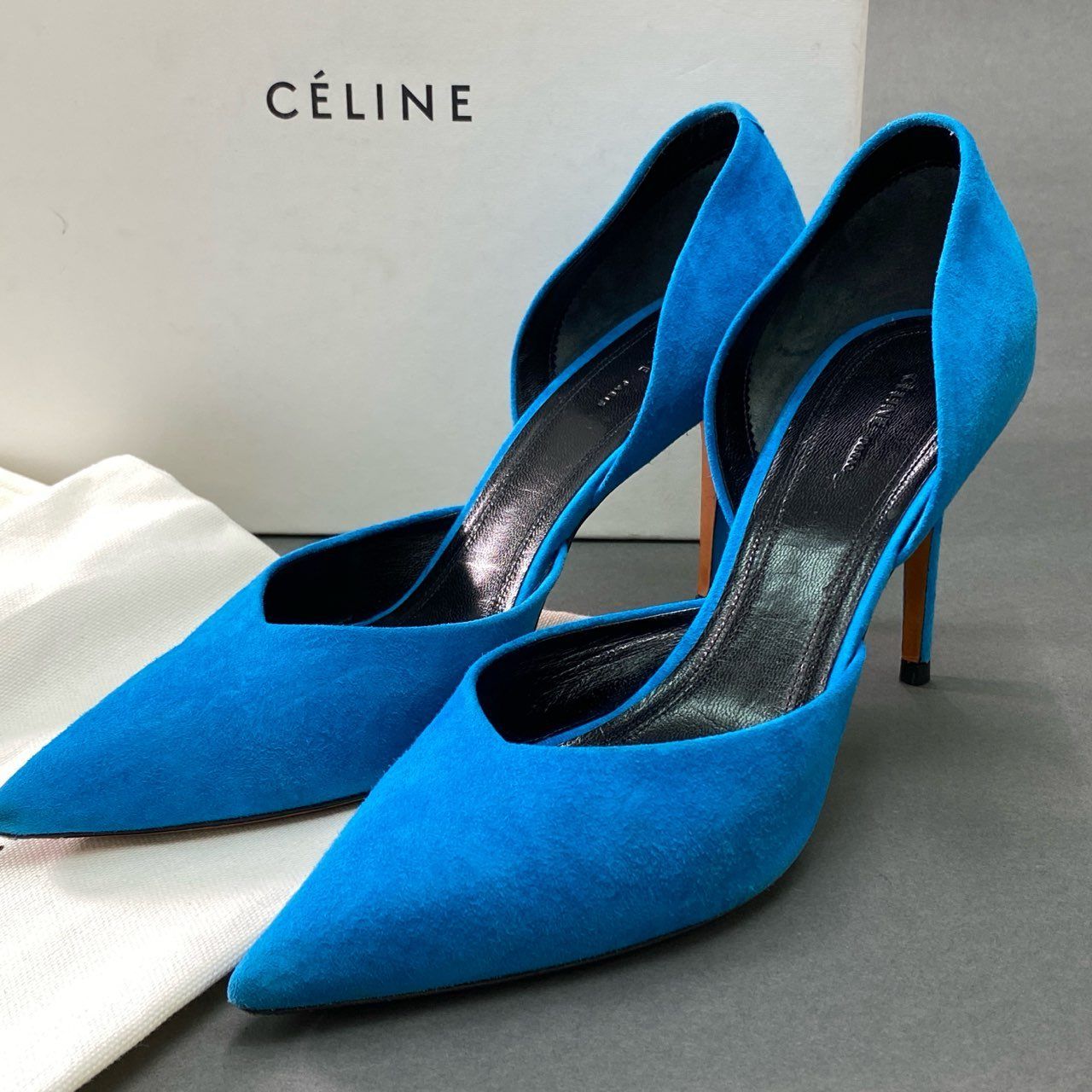 6f4 《美品》 CELINE セリーヌ D'Orsay ドルセー サイドオープン