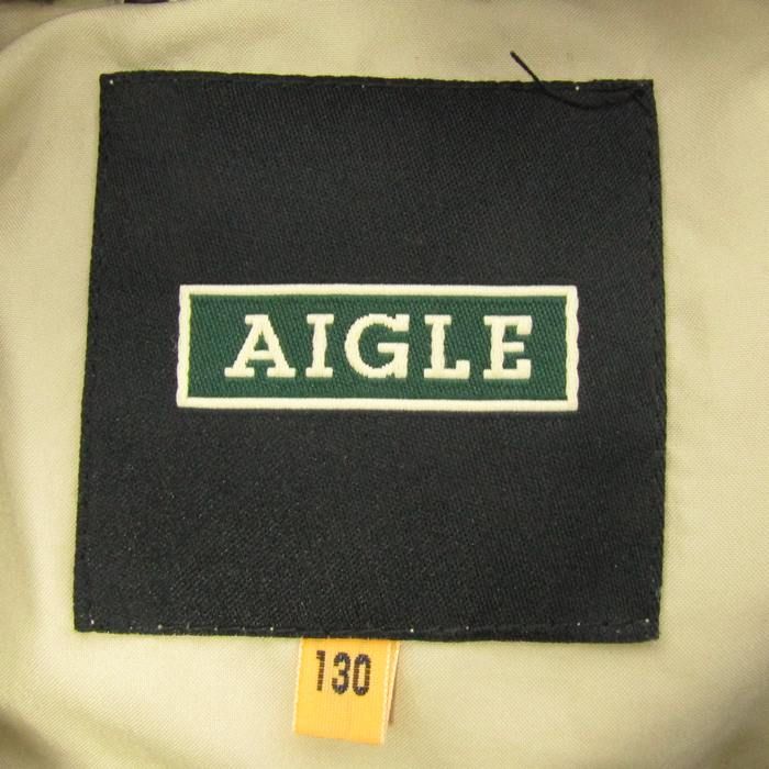 エーグル ダウンベスト ジャケット アウター 中綿入り アウトドアウエア キッズ 男の子用 130サイズ カーキ AIGLE 【中古】