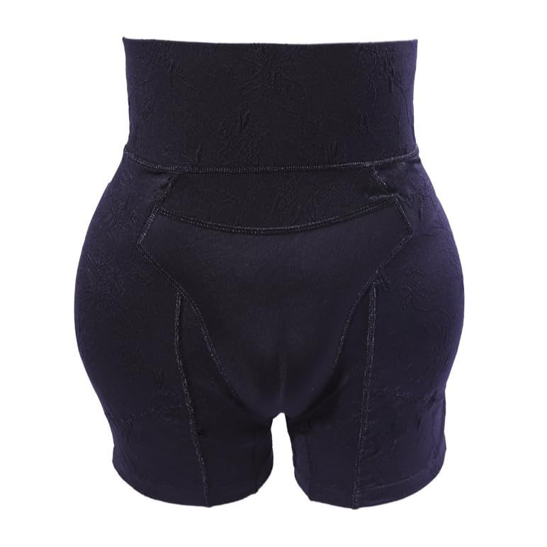 [ALL DAY Shining] 男の娘 カバーパンツ パンツ ハイウエスト 男性用 前閉じ 前カバー ロングタイプ 太もも 下着 インナー パーティー 1枚 くびれ 変装 (S, ブラック) [ブラック] [S]