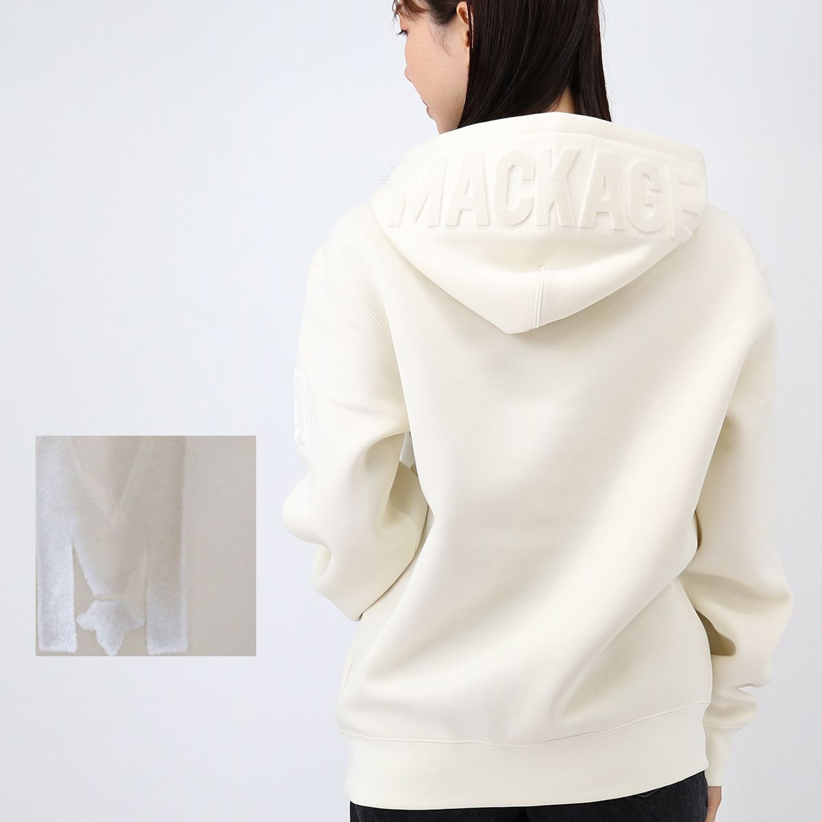 MACKAGE マッカージュ DOUBLE FACE JERSEY KRYS-R ロゴ フード MACKAGE マッカージュ DOUBLE FACE JERSEY KRYS-R ロゴ フード