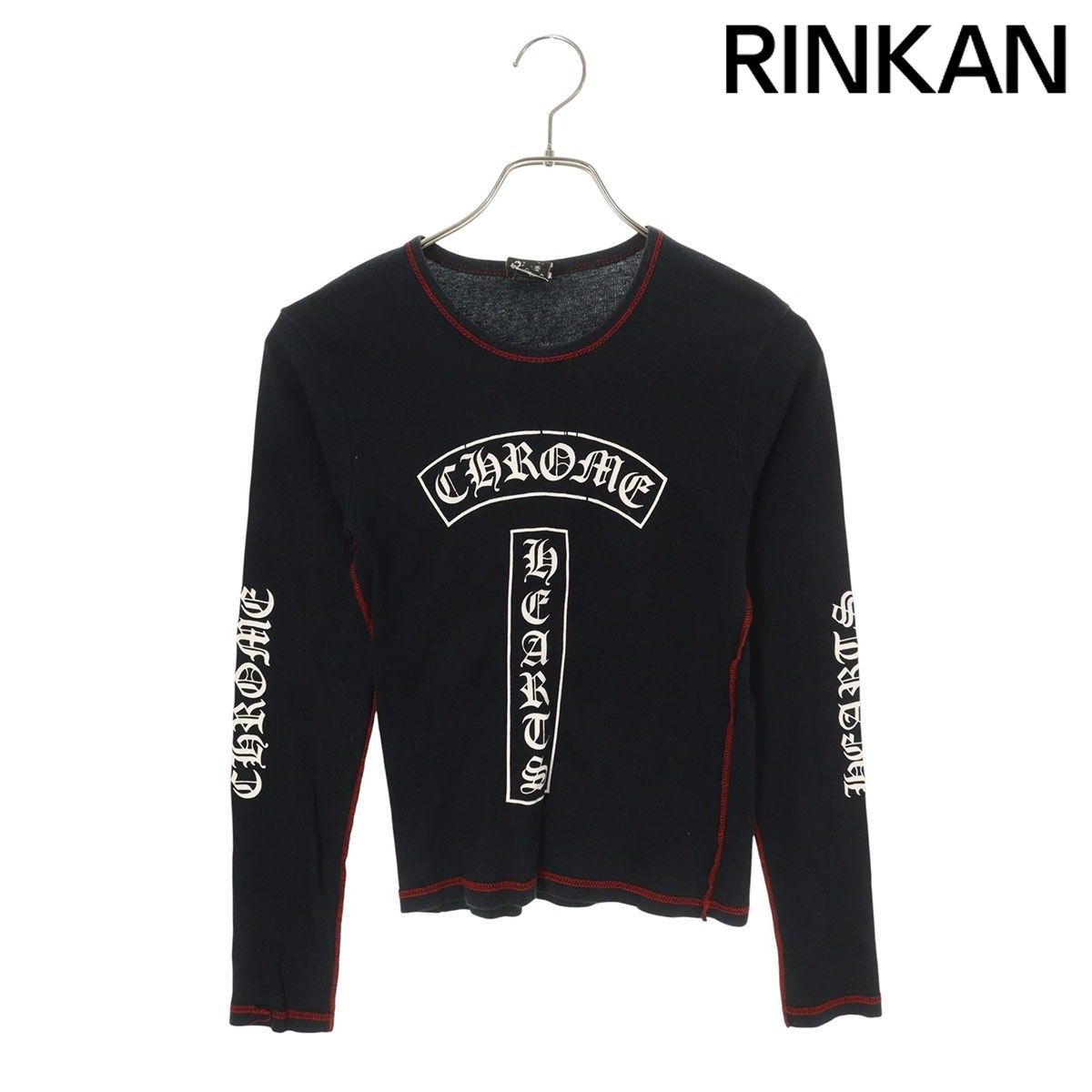 クロムハーツ CH L S ラベルプリントアウトステッチ 長袖カットソー レディース M