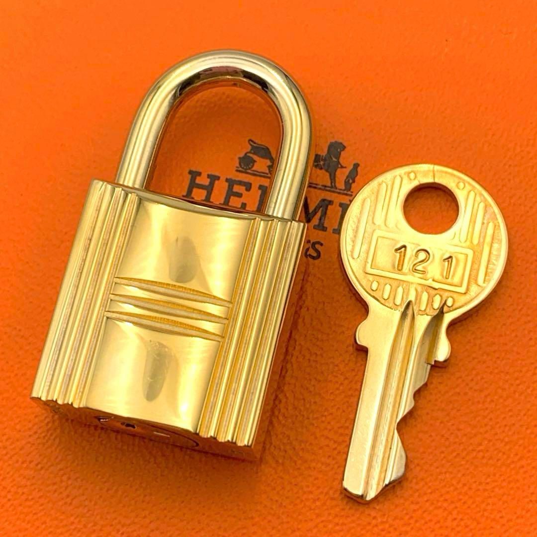 エルメス カデナ 24Kメッキ No.121 121番 鍵付き カデナキー パドロック チャーム 南京錠