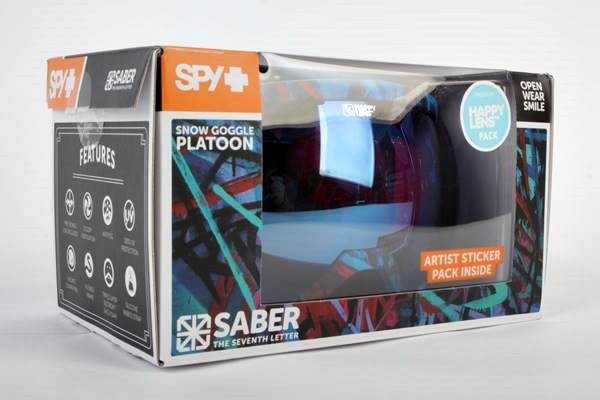 SPY PLATOON SABER ブルー柄フレーム レッド系レンズ スノーゴーグル 