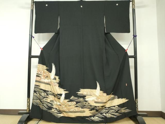 平和屋着物□豪華色留袖 遠山立波飛鶴花文 暈し染め