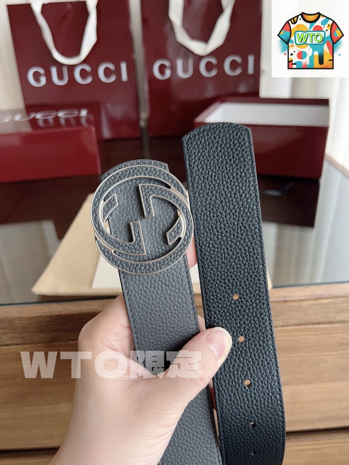 k　GUCCI メンズ ダブルG ベルト GG Marmont wide belt with shiny buckle in black leather
