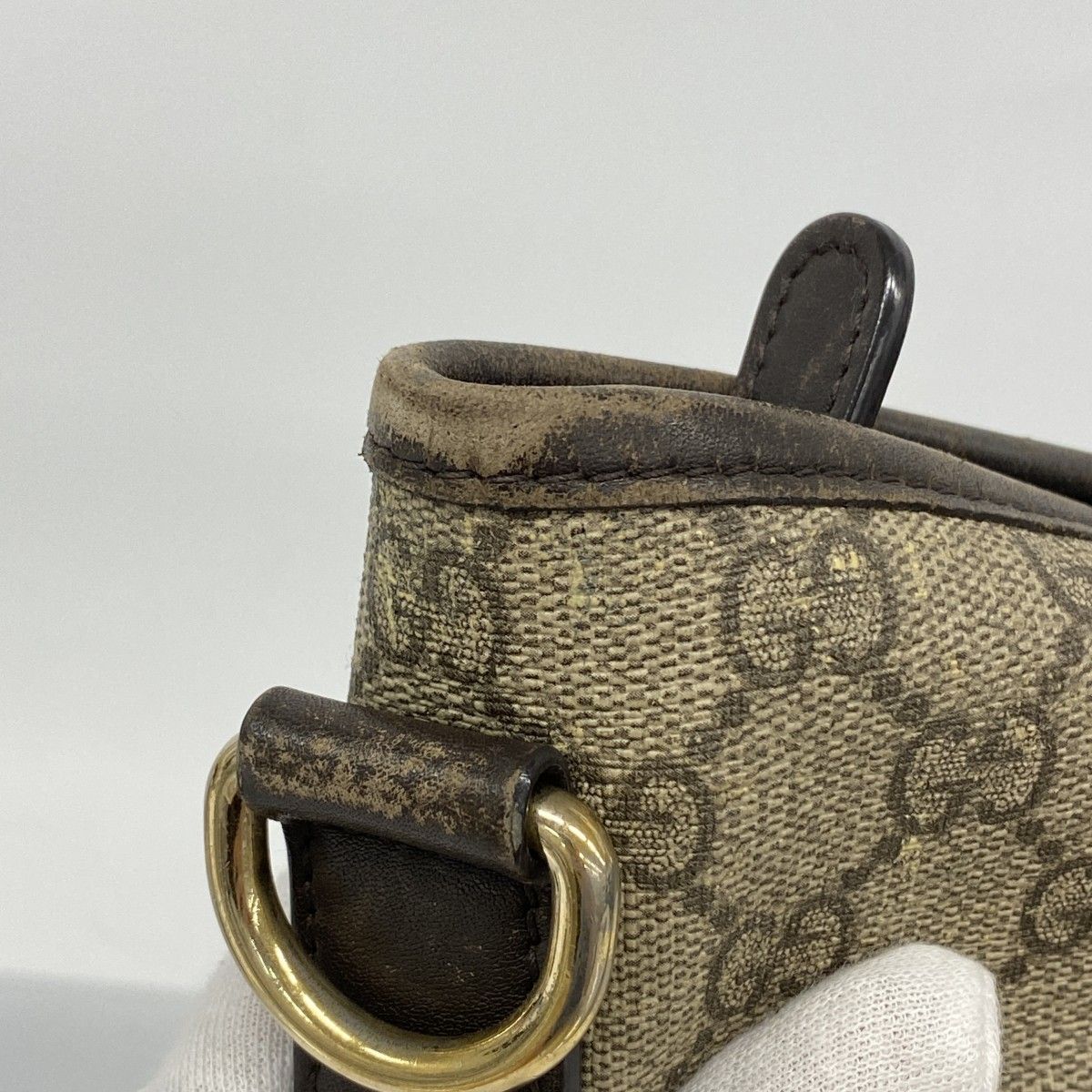 5ib2284 グッチ トートバッグ GGスプリーム 388929 PVC ブラウン ゴールド金具 レディース DECORATOM_COM_BR