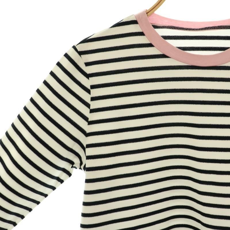 トレフルプラスワン　ラメボーダーカットソー半袖　ブルー Bleu Bleuet Tシャツ トップス カットソー レディース 半袖
