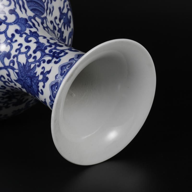 青花五彩着花竜紋蓋缶 景徳鎮 陶磁器 装飾品 現代工芸品 美術品 置物 乾隆青花纏枝蓮紋宝塔開窓人物蓋缶 景徳鎮 陶磁器 装飾品 現代