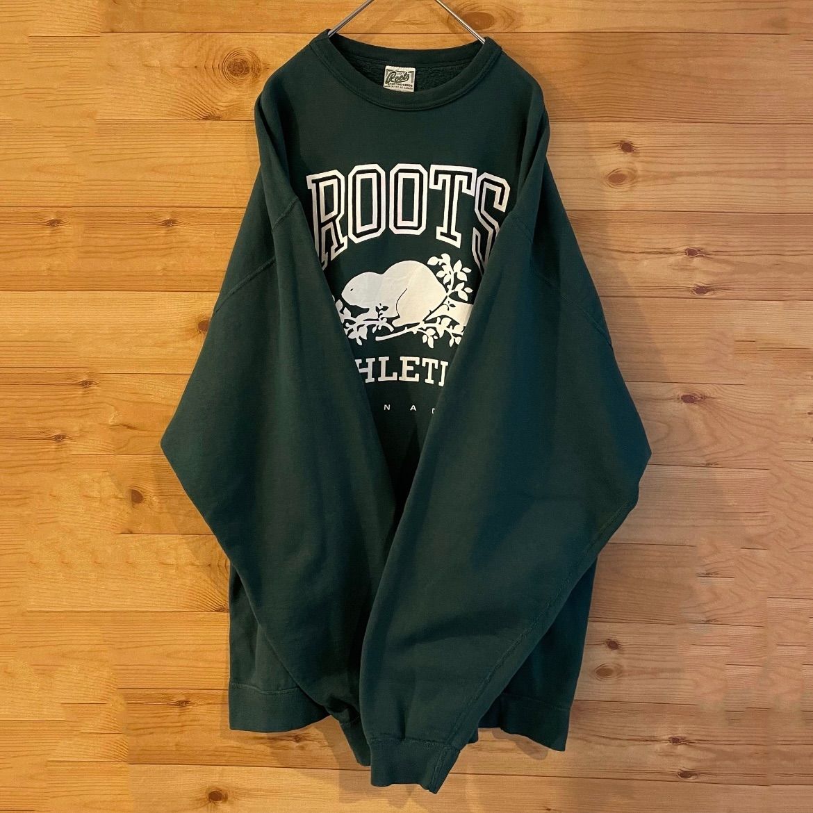ROOTS カナダ製 ビッグロゴ デカロゴ フーディー スウェット ルーツ