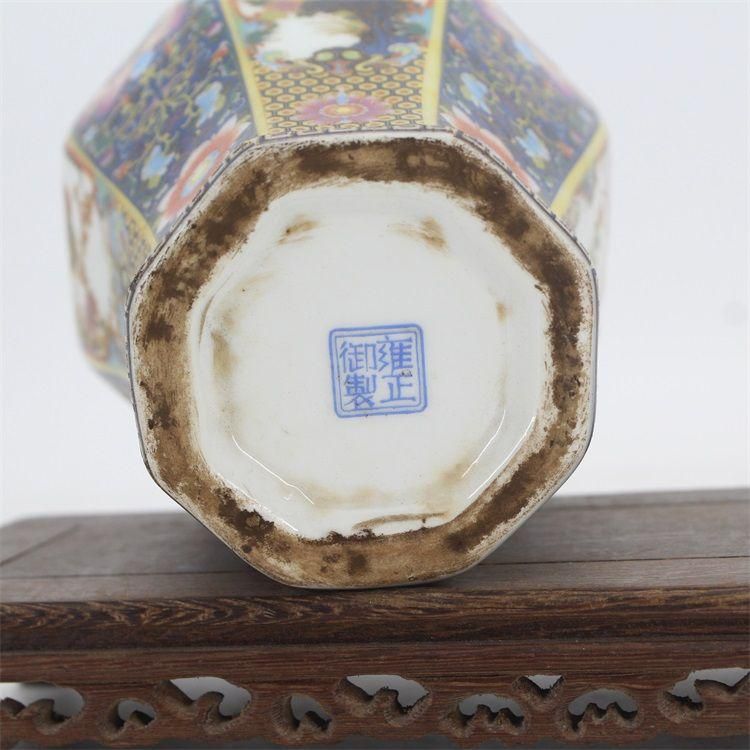 琺瑯彩花鳥八方梅瓶 景徳鎮 陶磁器 装飾品 現代工芸品 美術品 置物 琺瑯彩花鳥八方梅瓶 景徳鎮 陶磁器 装飾品 現代工芸品 美術品