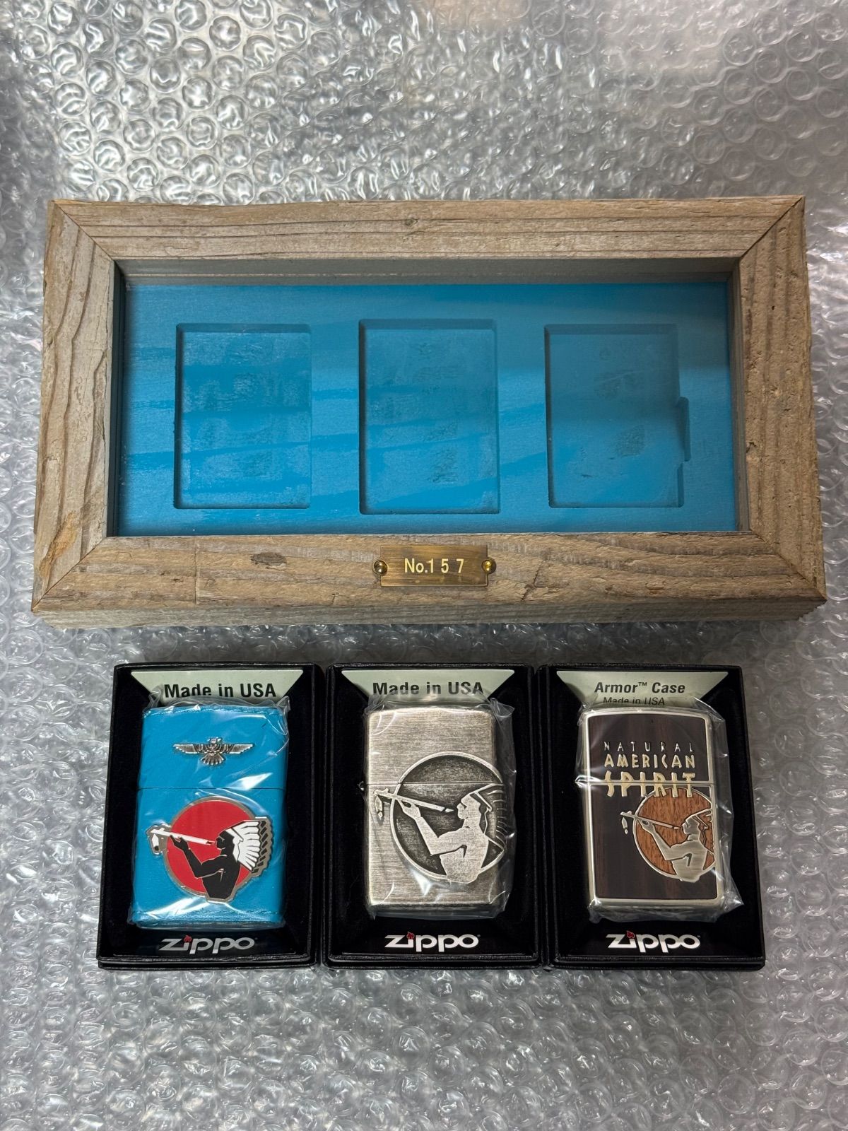zippo アメリカンスピリット 本革 立体メタル 限定品 2018年製 ③