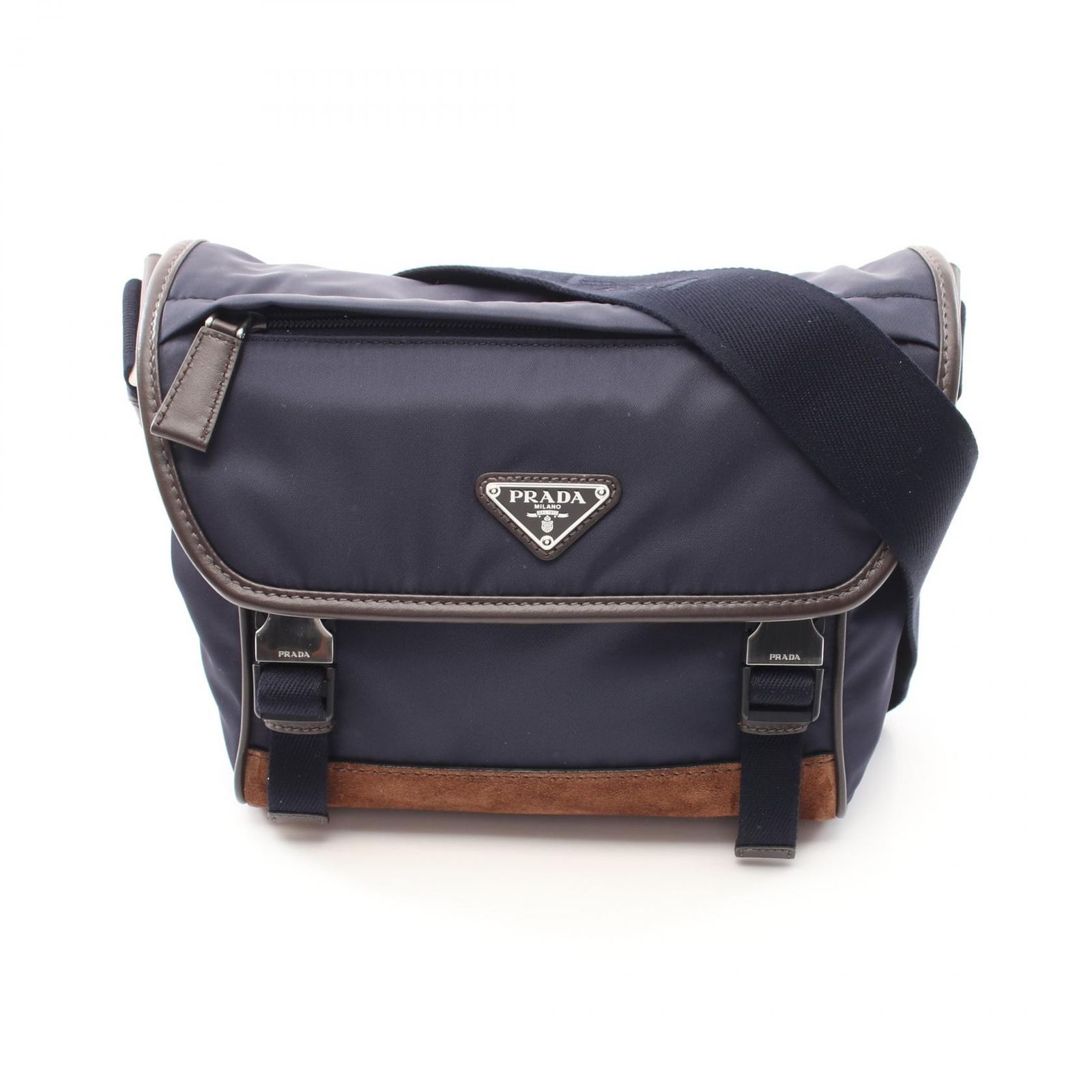 プラダ PRADA ショルダーバッグ TESSUTO CAMOSCIO 2VD066384OOFF0C1B ネイビー ナイロン レザー ショルダーバッグ メンズ