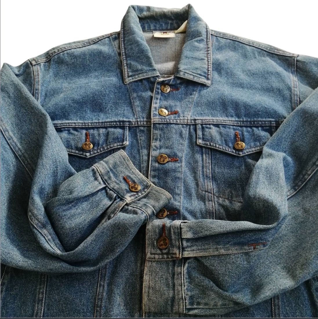 90年代 Mickey&Co. ディズニー デニムジャケット Gジャン ミッキー 型