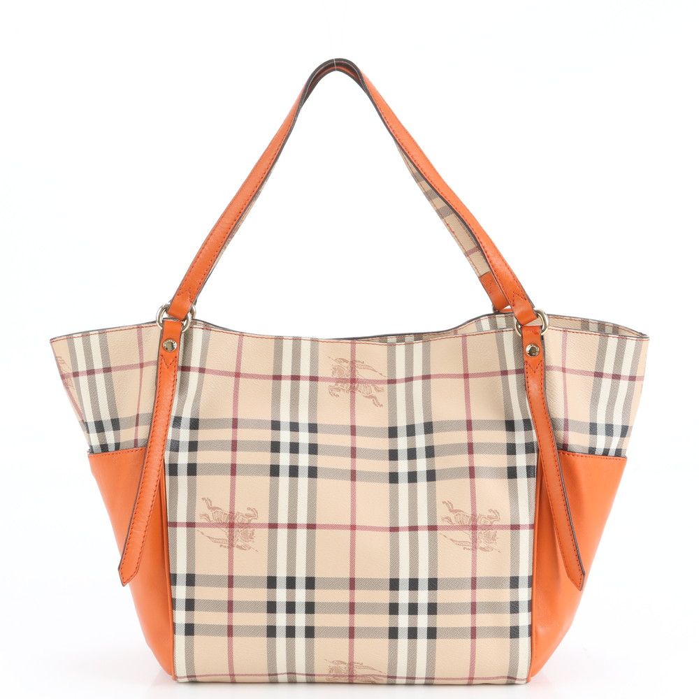 新品同様 バーバリー ノバ チェック シャドーホース レザー トート