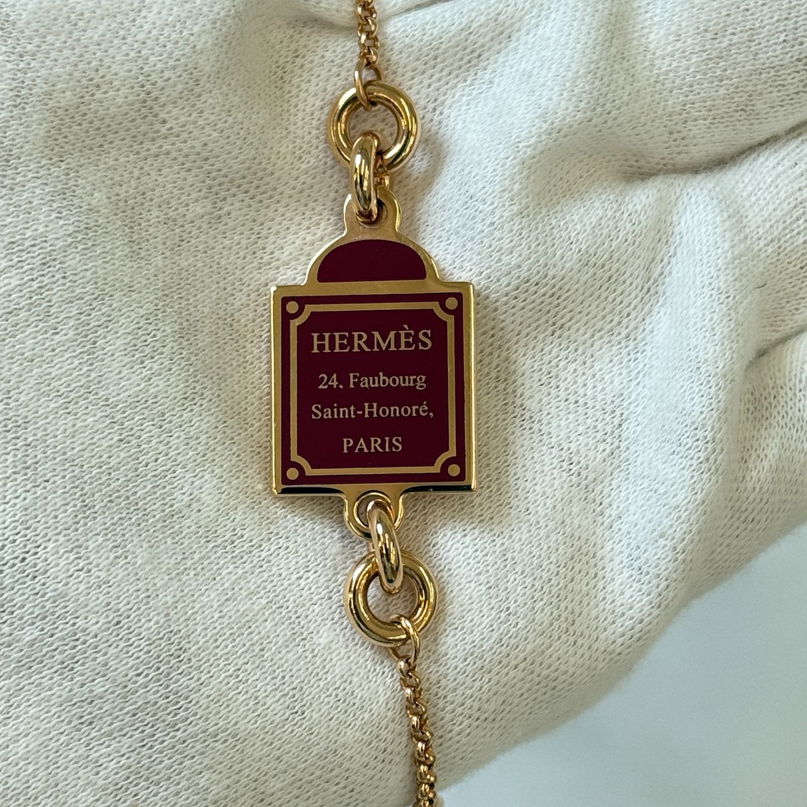 鑑定済み【 美品 】エルメス 《 Cheval 》 ローズゴールド レッド GP 