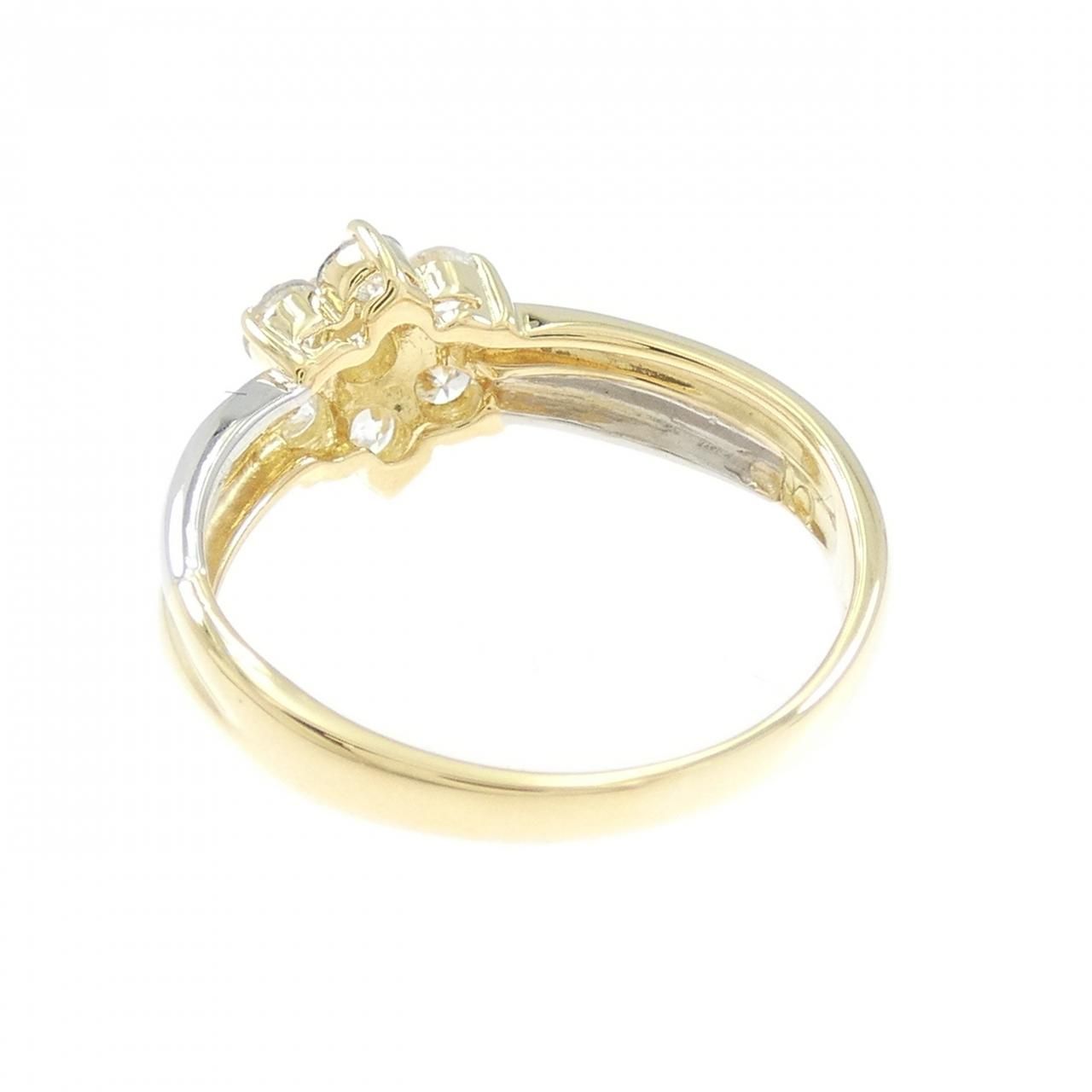 K18YG/PT900 フラワー ダイヤモンド リング 0.53CT - メルカリ