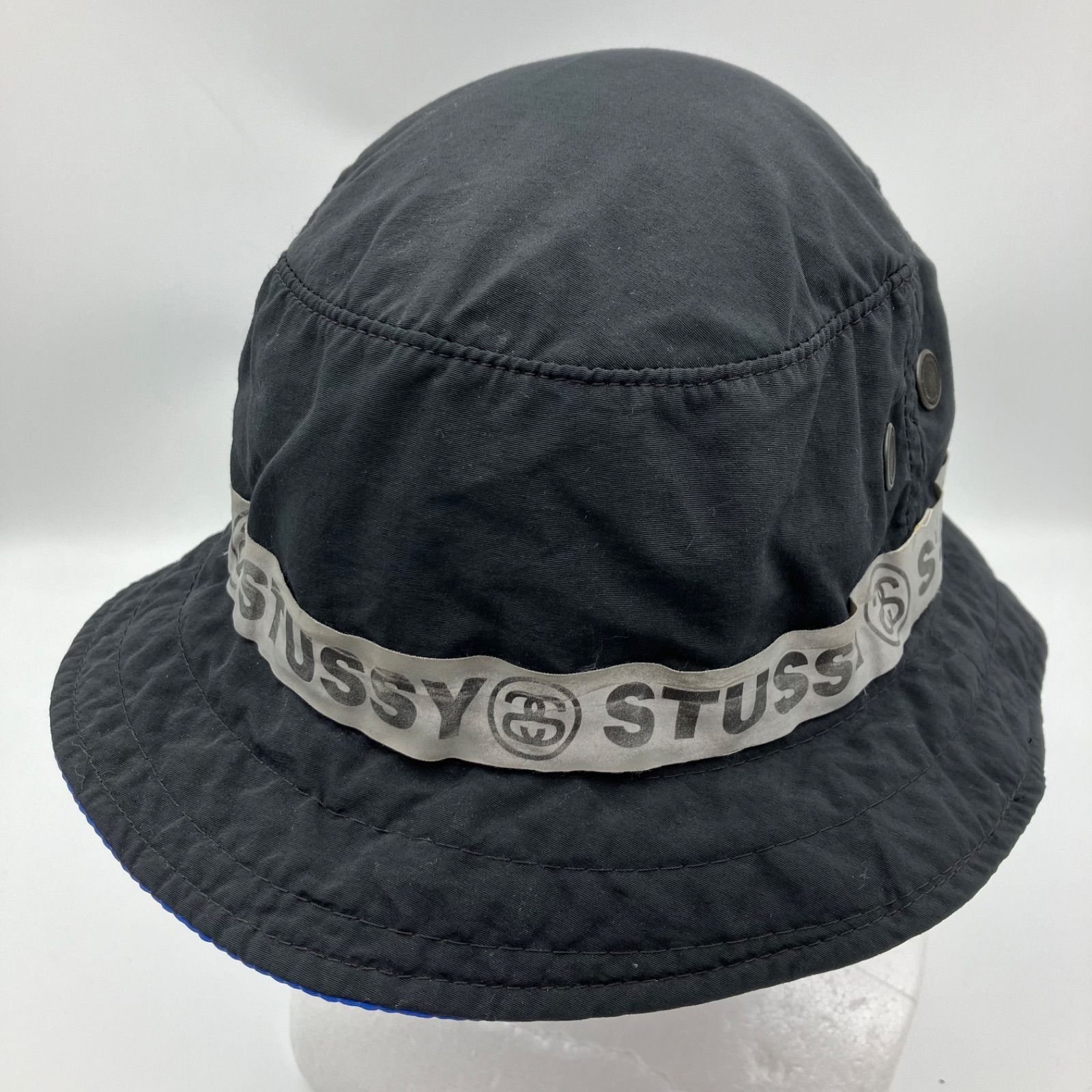 レア 90's OLD STUSSY オールド ステューシー バケットハット ブラック 黒 ブルー 青 バケハ メンズ ストリート SG157-38  - メルカリ