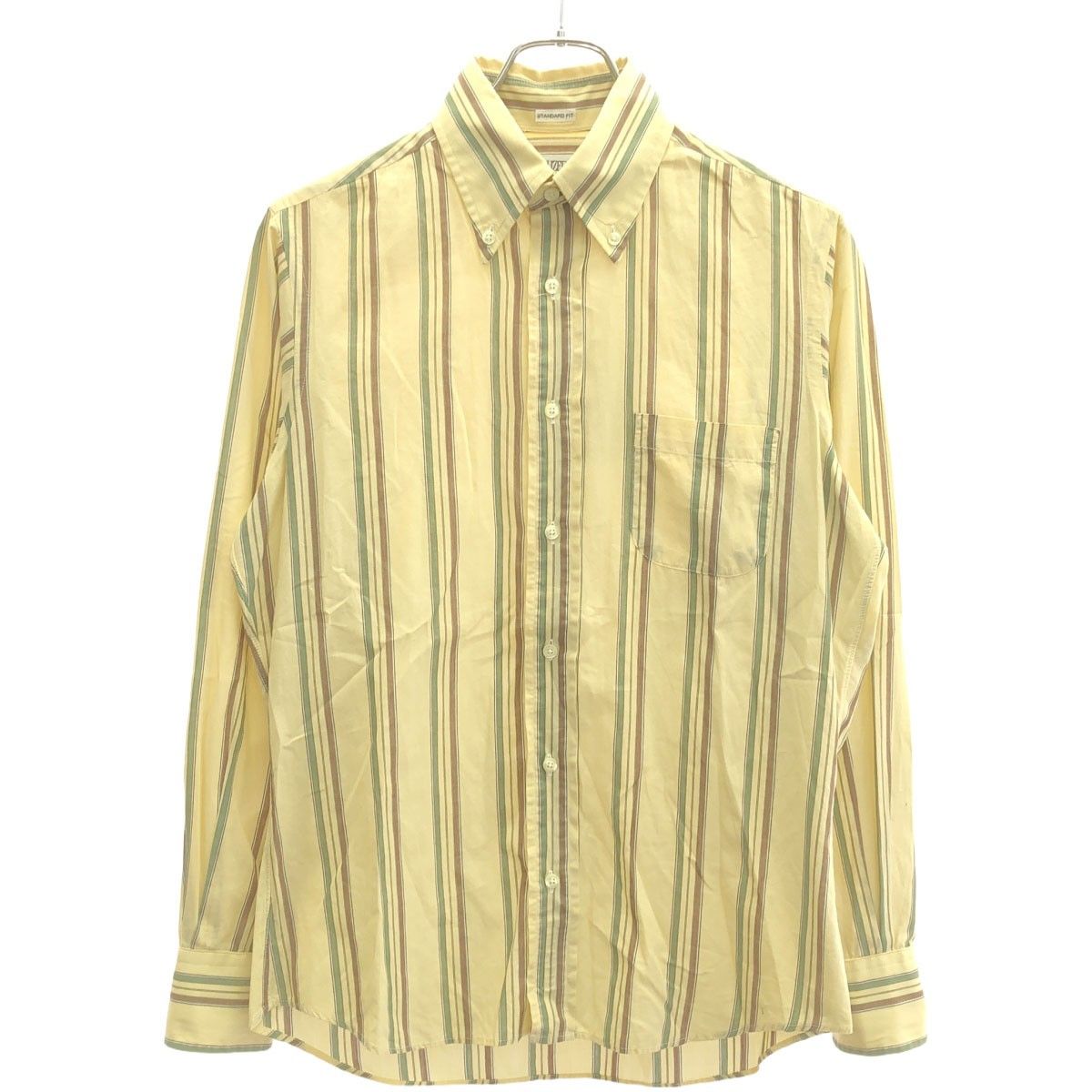 INDIVIDUALIZED SHIRTS インディビジュアライズド シャツ STANDARD FIT マルチストライプシャツ イエロー 14 1|2 - 32