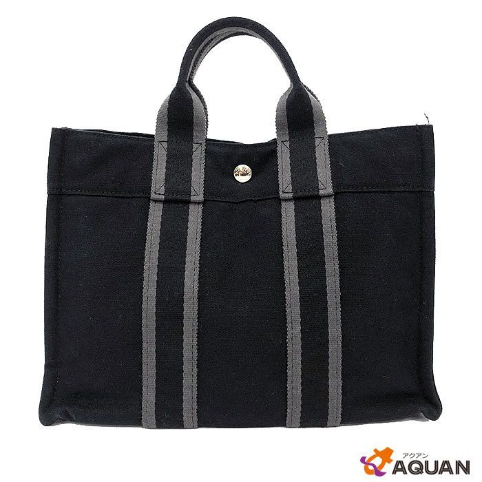 美品 HERMES エルメス フールトゥPM トートバッグ ブラック 黒 aq11840 