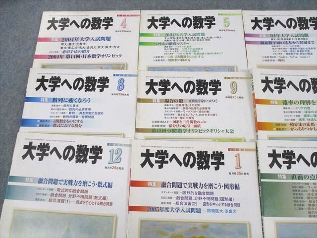 東京出版『大学への数学』2000年4月号～2001年3月号 月刊誌全12