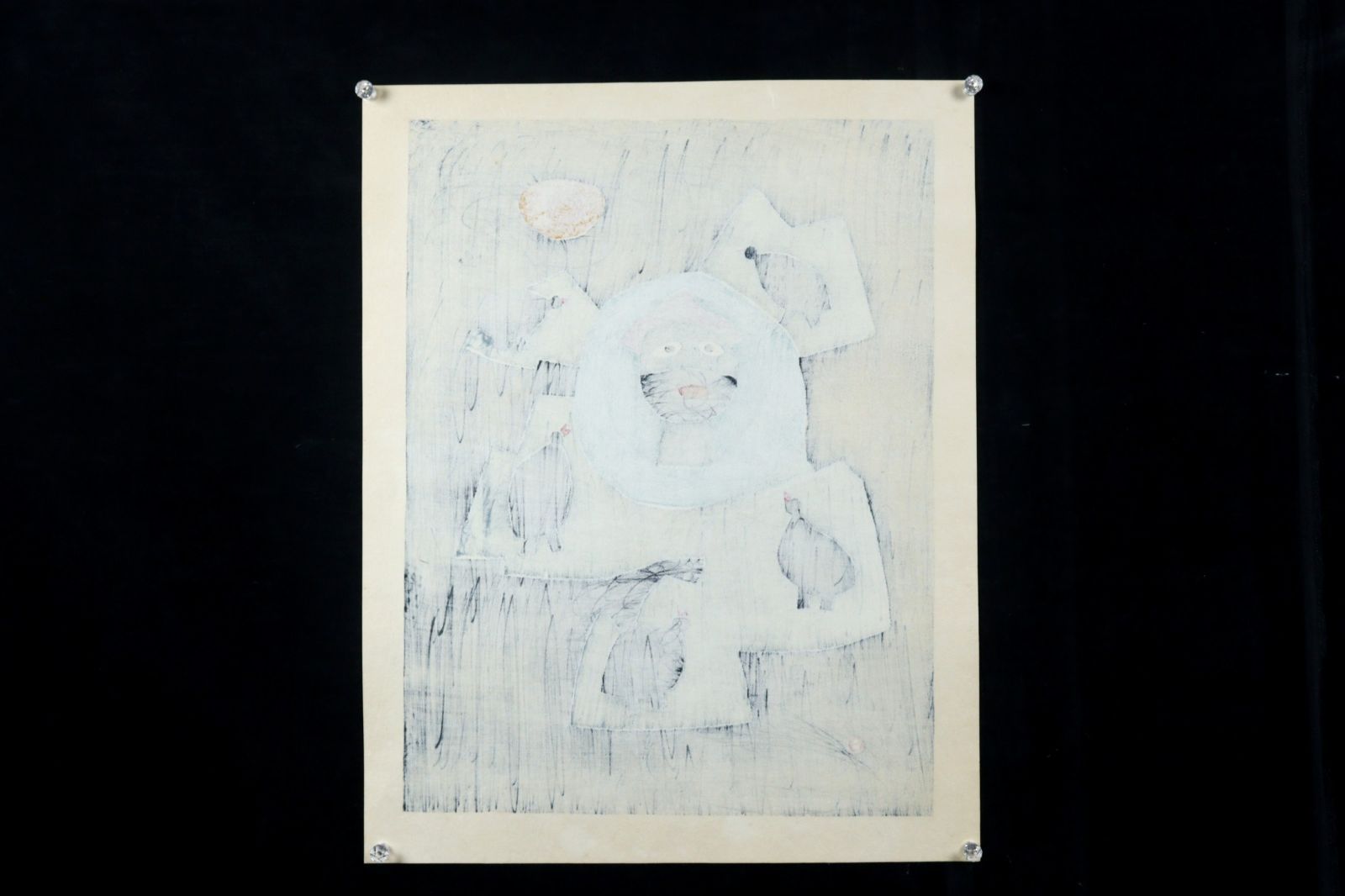 畦地梅太郎 「季節の山三」 木版画 直筆サイン 1968年 山男 唐物