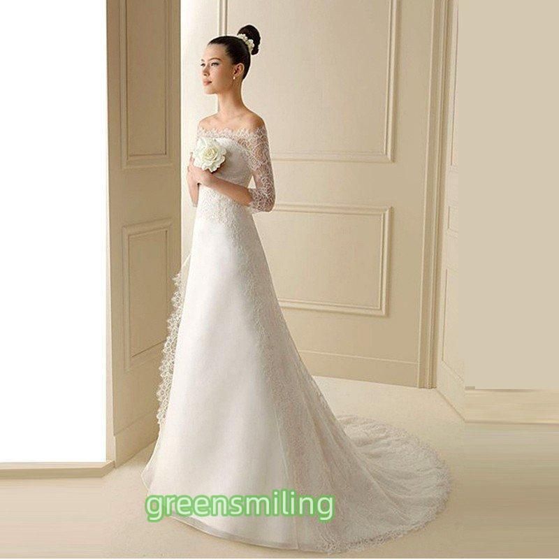 ウエディングドレス aライン 長袖 白 花嫁 ウェディングドレス ロング 結婚式 二次会 パーティードレス 演奏会 フォーマルドレス wedding TIFf631