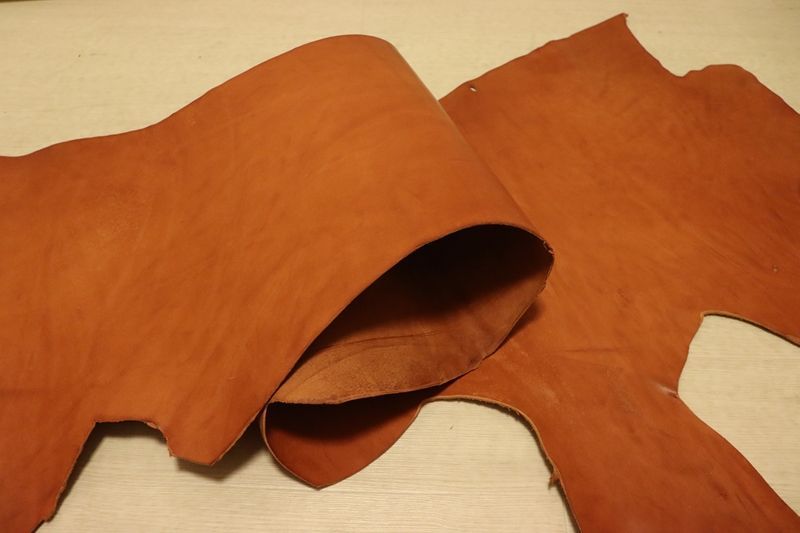 オレンジキャメル 86ds ヌメ革 牛革 イタリア レザー スムース加工