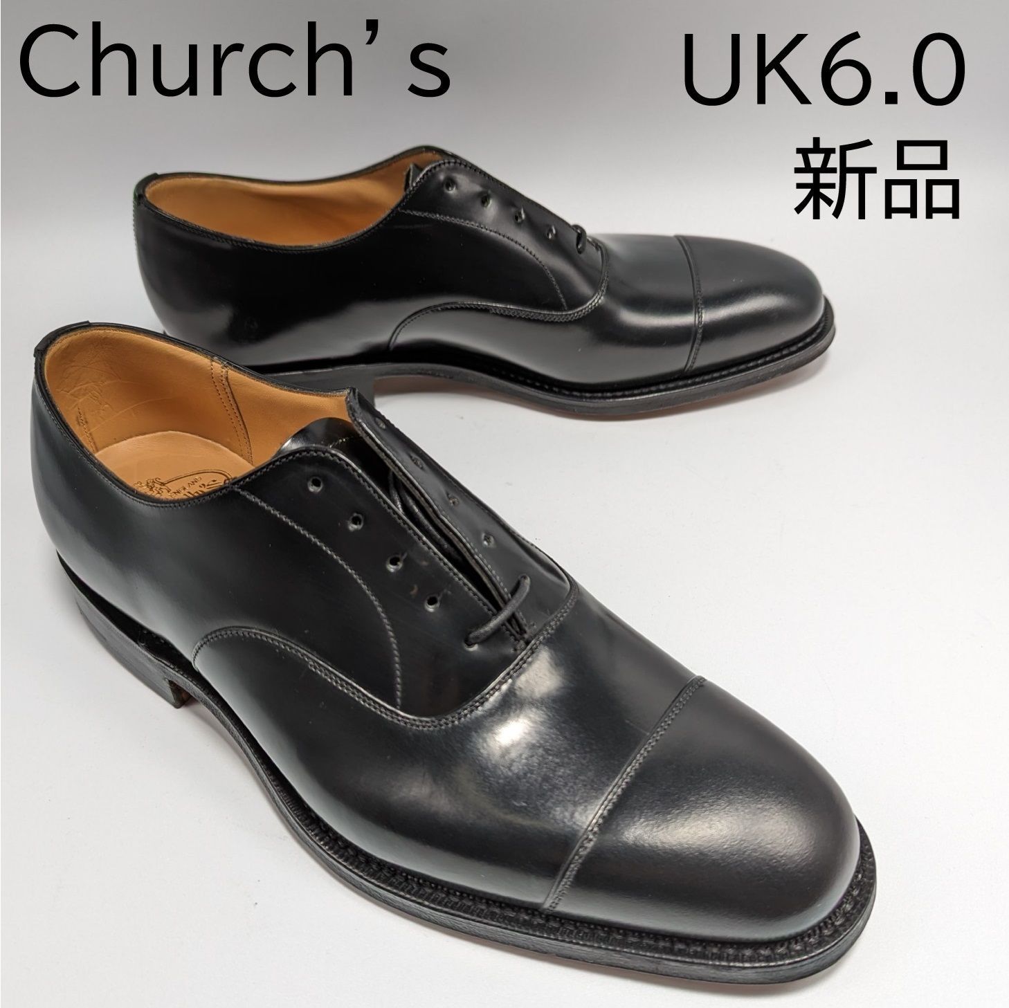 【訳あり】Church's チャーチ CONSUL コンサル レザーソール ストレートチップ BLACK CALF ≪UK直輸入・正規品≫  UK6.0( 25.0cm )