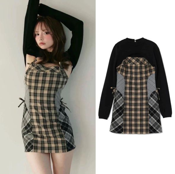限定SALEandmary Khy check set ANDMARY】Khy check set
