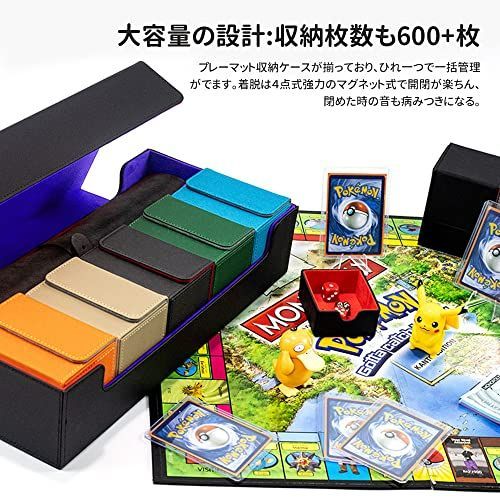 カードケース600+_ブラック(内装赤) デッキケース トレカケース 大容量