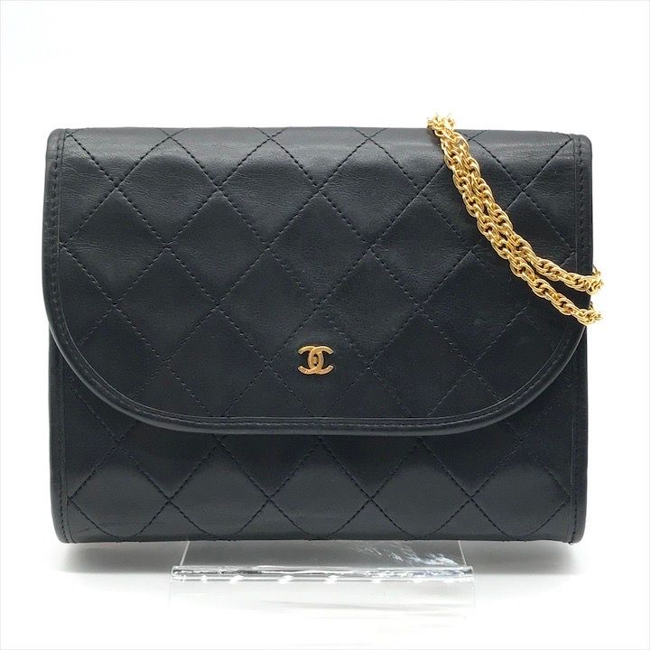 CHANEL シャネル ココマーク ミニマトラッセ チェーン ショルダー バッグ ポーチ ブラック m14149