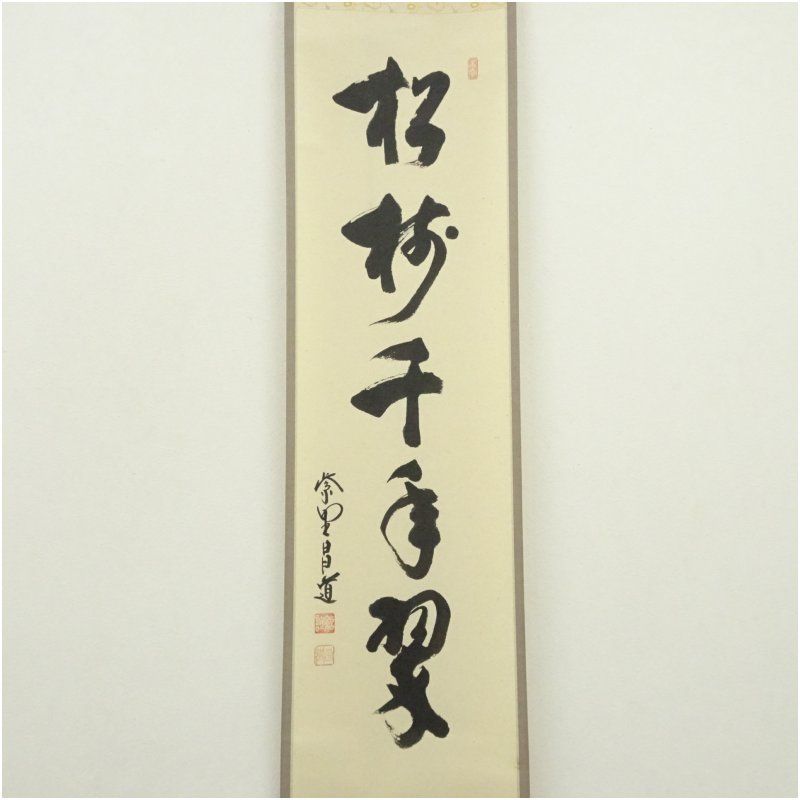 大徳寺 前田昌道筆 松樹千年翠 一行書 肉筆紙本掛軸 共箱 掛け軸 床の間 書 おしゃれ 絵画 表具 芸術 茶道 年中掛け インテリア 茶掛 掛物 和室 1月 冬