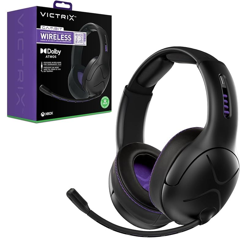Xbox公式ライセンス商品 PDP Victrix Gambit Xboxゲーミングヘッドセット ワイヤレス 有線 ブラック マイク付き 正規品 1