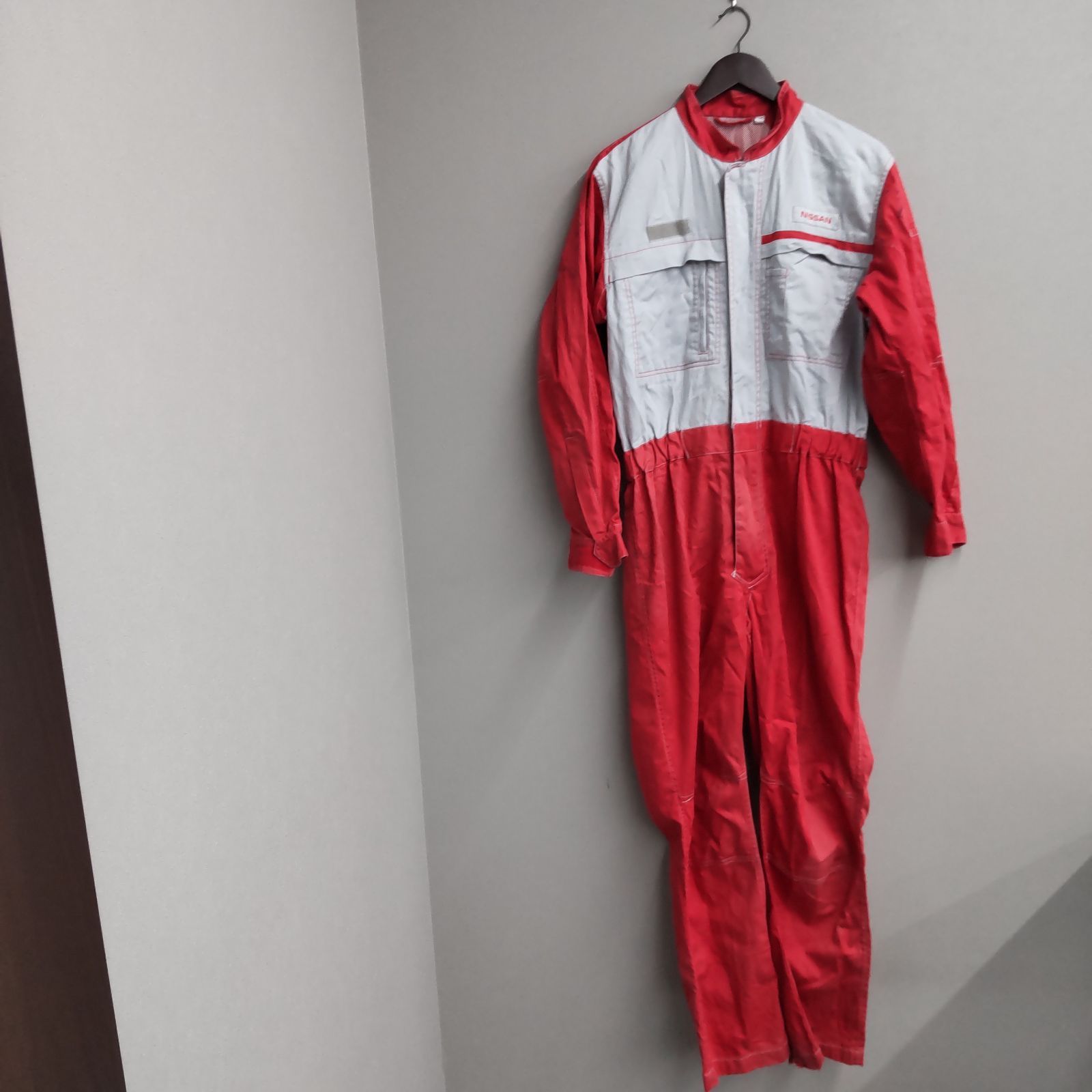 日産 NISSAN つなぎ 作業着 長袖 古着 企業ロゴ 1 日産自動車 ニッサン NISSAN作業服