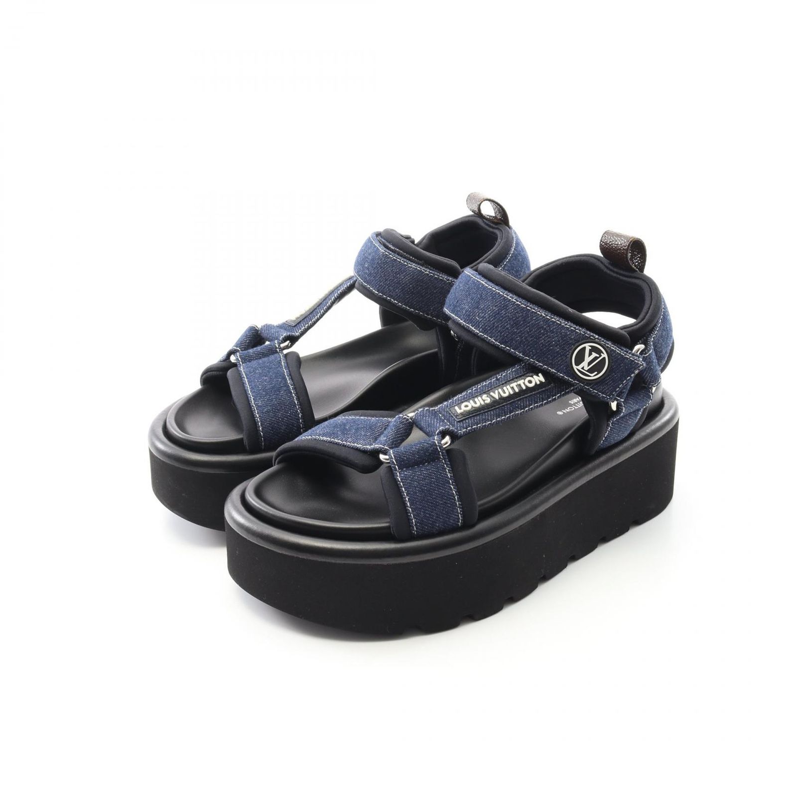 Louis Vuitton デニム サンダル ルイ・ヴィトン LOUIS VUITTON サンダル プールピローライン デニム