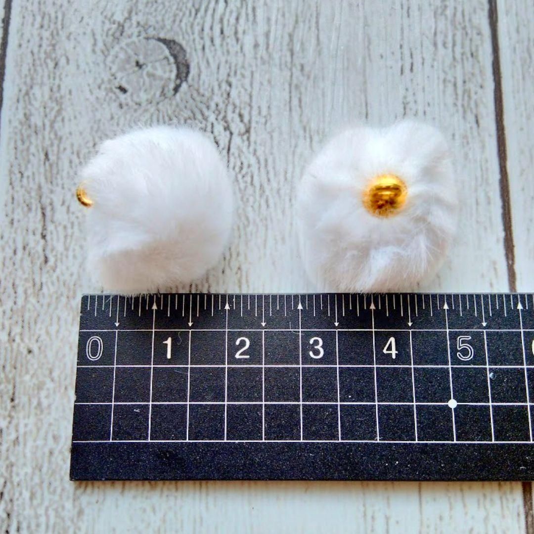 【007】ファーボールのハンドメイドチャームパーツ ファー ボールチャーム 15mm 8個 カン ゴールド 金 フェイク