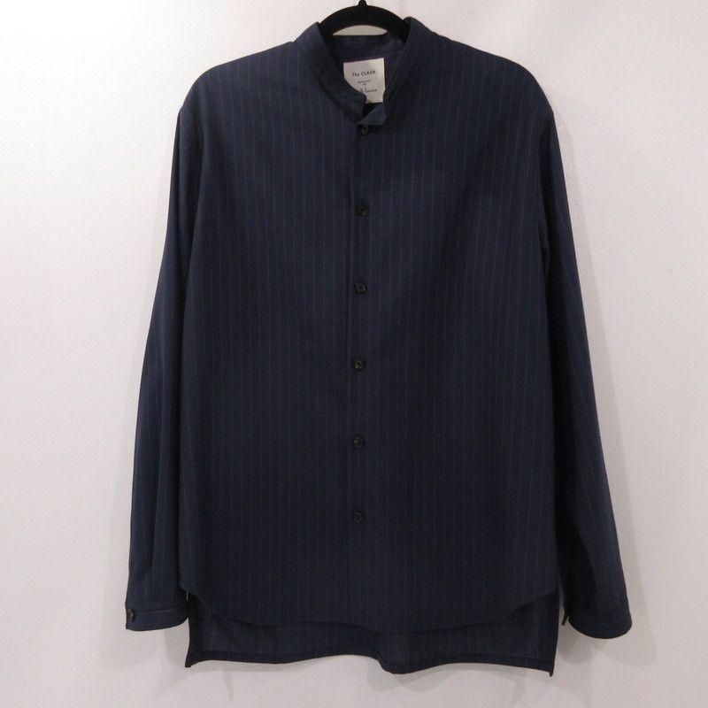姫路東店 THE CLASIK ザ クラシック 長袖シャツ MINIMAL COLLARLESS SHIRTS CKSH-082 ネイビー サイズ 46 099