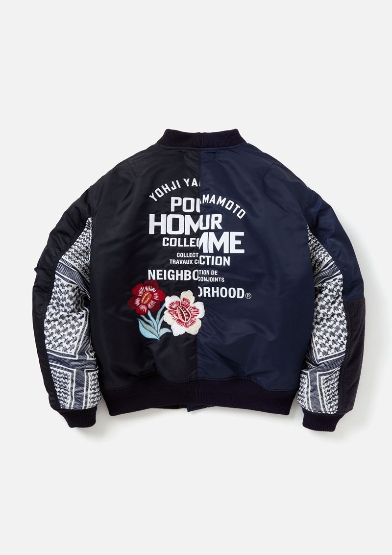 ジャケット・アウター NEIGHBORHOOD Yohji Yamamoto MA-1 NEIGHBORHOOD ヨウジヤマモト MA-1 ジャケット 黒 M 新品 Yohji