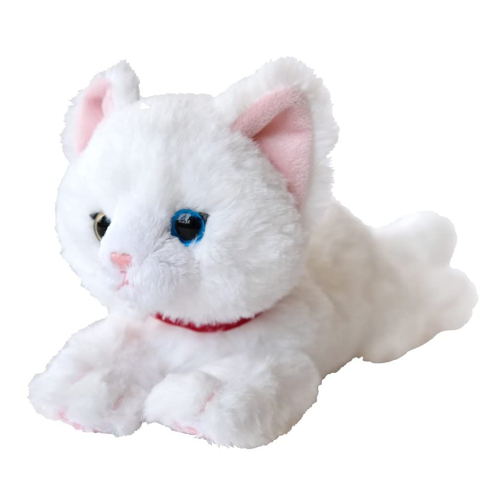 サンレモン ひざ ねこ オッドアイ ホワイト SS 11×12×29cm ぬいぐるみ アニマル P-8042 [ねこ オッドアイSS]